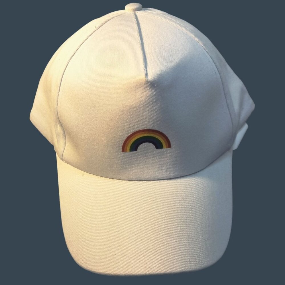 Pride Rainbow Ball Cap Hat White Rainbow Brim LGBTQ Gay Pride